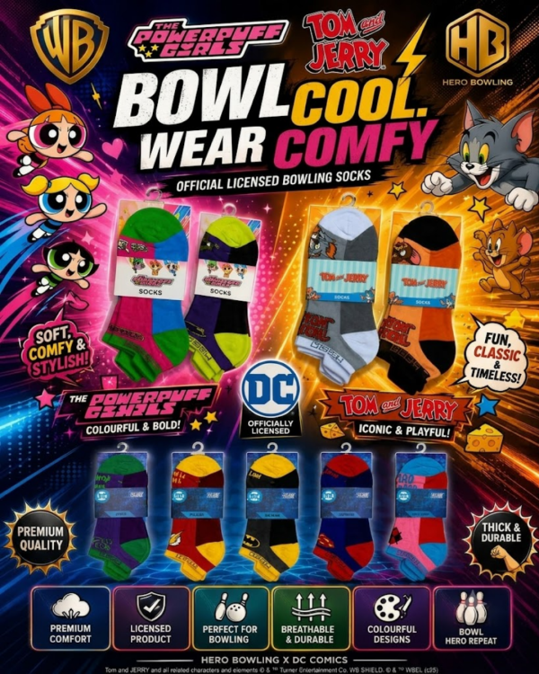 Hero Bowling Premium Thick Unisex Socks (PPG/ Tom & Jerry/ DC)