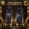 Premium 2 Ball Tournament Roller Tote Bowling Bags (Justice & Supervillain Designs)