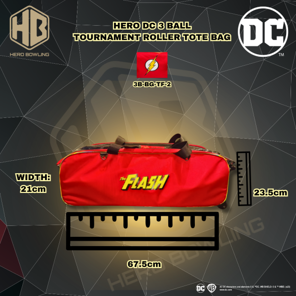 109 DC Wonder Woman Design 3 Ball Tournament Roller Tote Bowling Bag (Add on Shoe Bag)