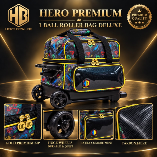 Premium 1 Ball Roller Bowling Bag Deluxe (Justice & Supervillain Designs)