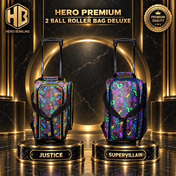 Premium 2 Ball Roller Bowling Bags Deluxe (Justice & Supervillain Designs)