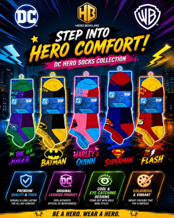 Hero Bowling Premium Thick Unisex Socks (PPG/ Tom & Jerry/ DC)