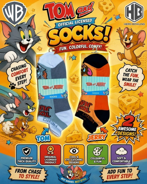 Hero Bowling Premium Thick Unisex Socks (PPG/ Tom & Jerry/ DC)