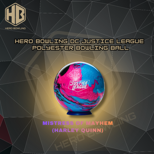 MOM Mistress of Mayhem (Harley Quinn) Design - Hero Bowling DC Justice League Polyester Bowling Ball (6lbs - 15lbs)